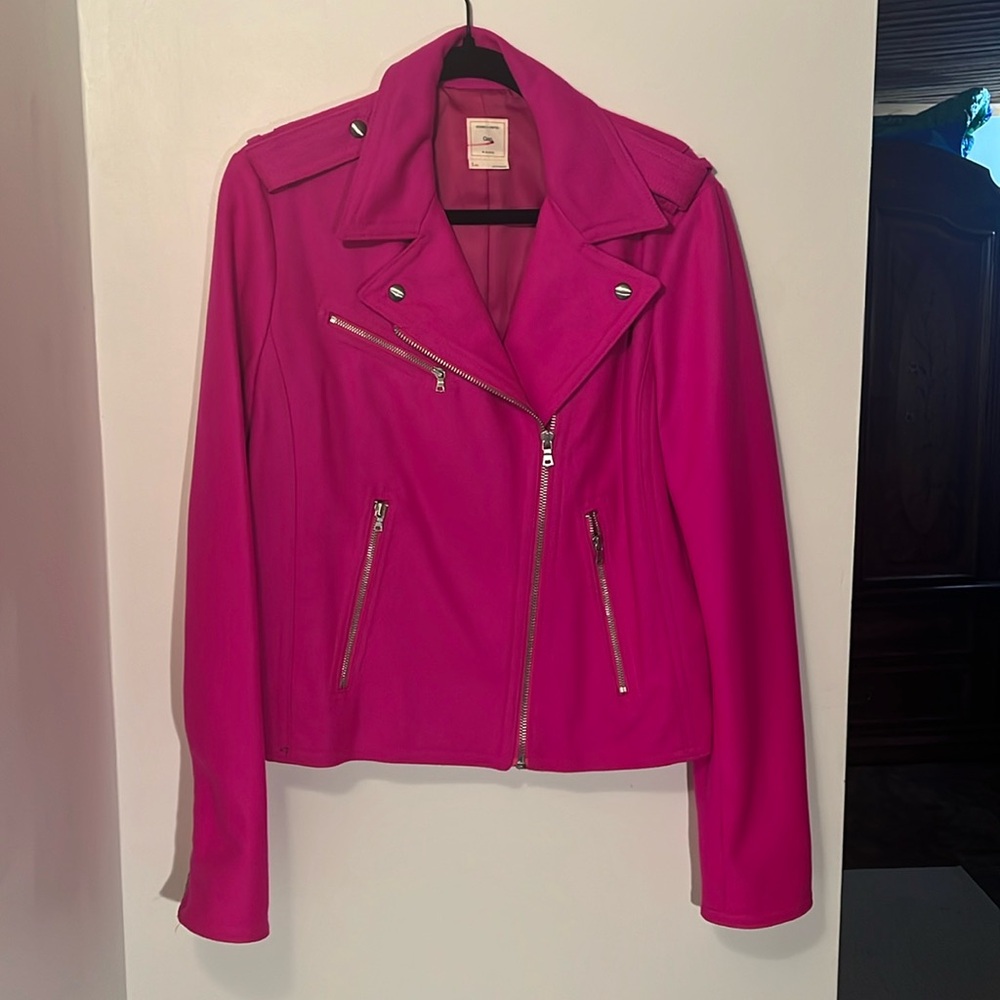 Gap Pink Moto Jacket Sz L Tall